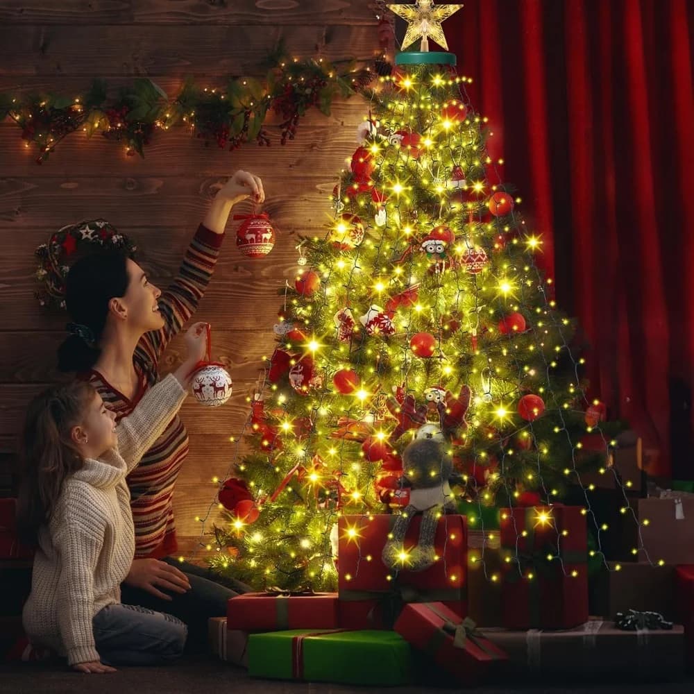 280 LED Kerstboom Slingerlichten met Ster Topper en Afstandsbediening