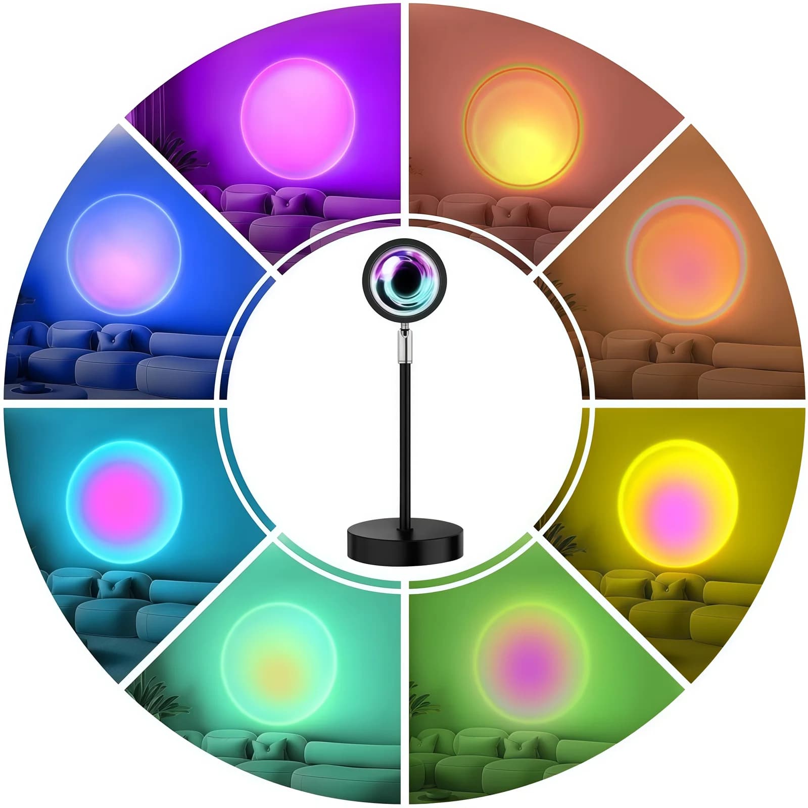 Mini RGB LED Zonsondergang Projectorlamp met Afstandsbediening, USB