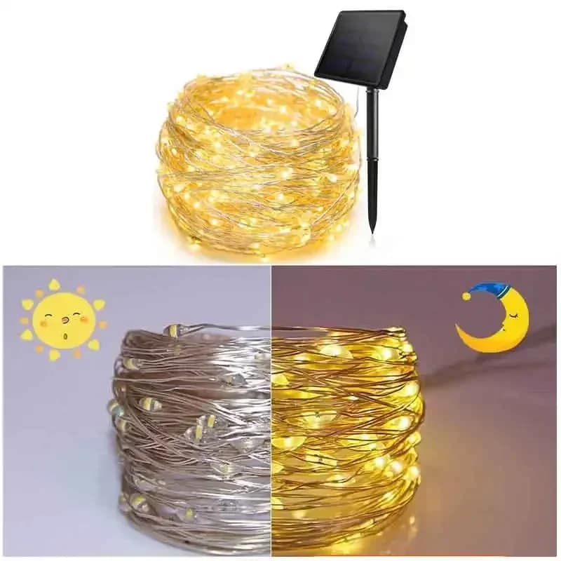 Zonne-energie fairy lights met 8 modi in warm wit en kleurrijk
