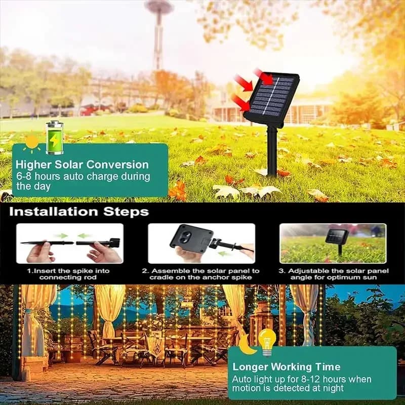Warmwitte LED-gordijnlichtjes met koperdraad