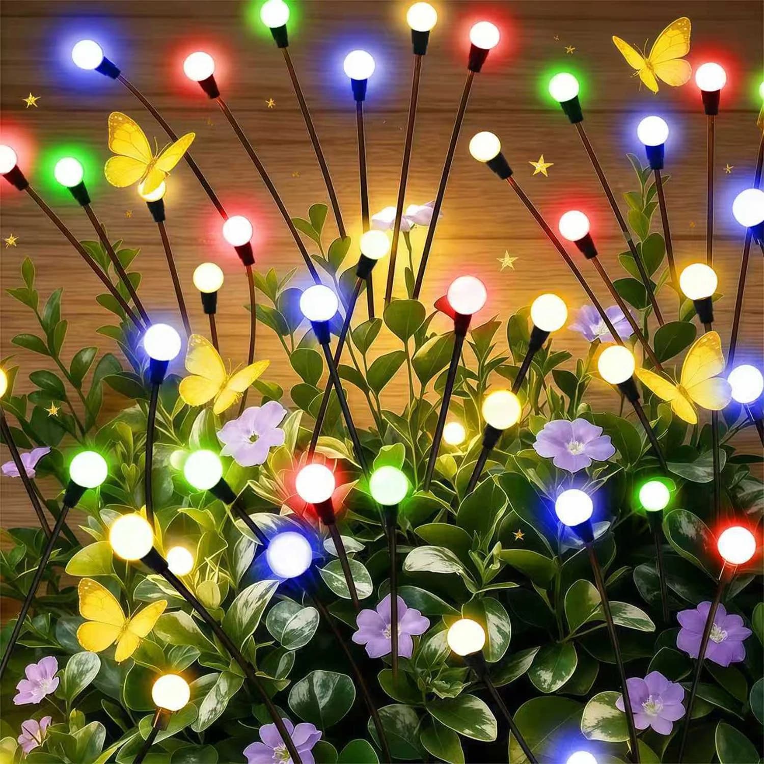 Zonne-aangedreven vuurvlieg paalverlichting, wiegende LED buiten