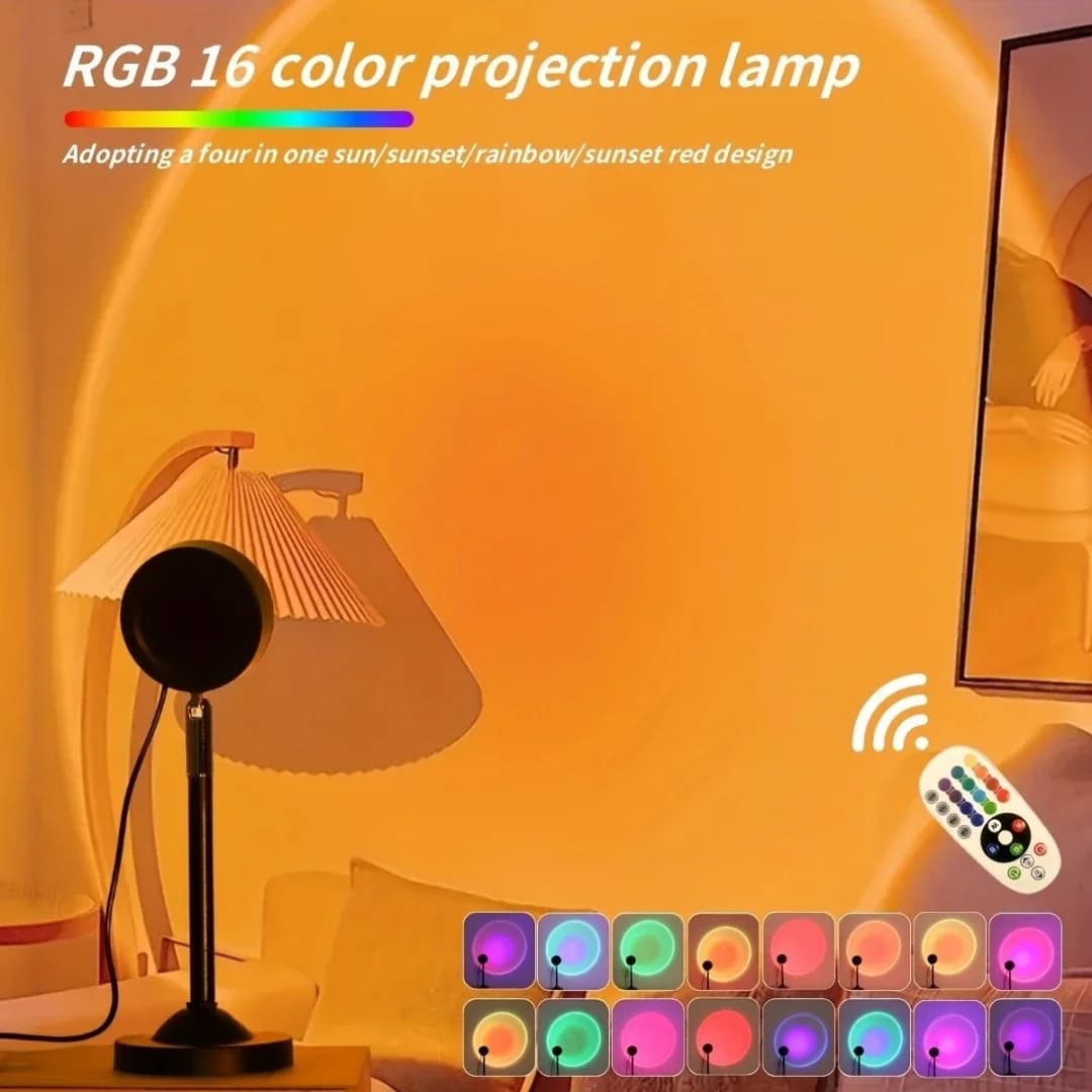 Mini USB RGB zonsondergangprojectorlamp met afstandsbediening