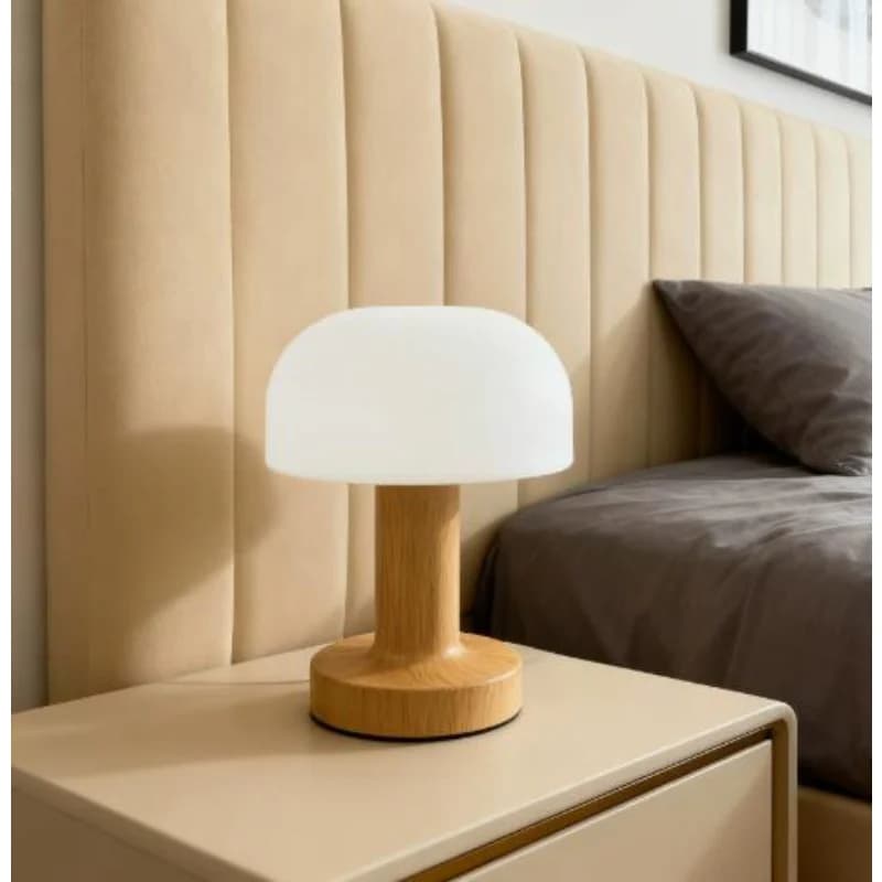 Moderne paddenstoel-stijl LED-tafellamp, USB-oplaadbaar aanraakbediening