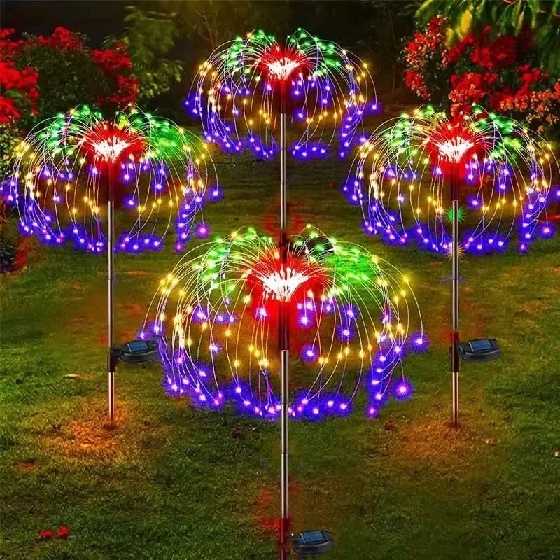 Zonne-LED paardenbloem vuurwerk tuinverlichting