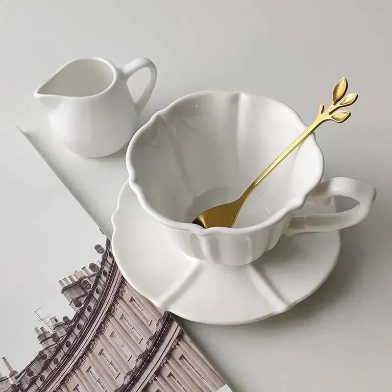 Nordic Bone China Koffiekop en Schotel Set, 250ml