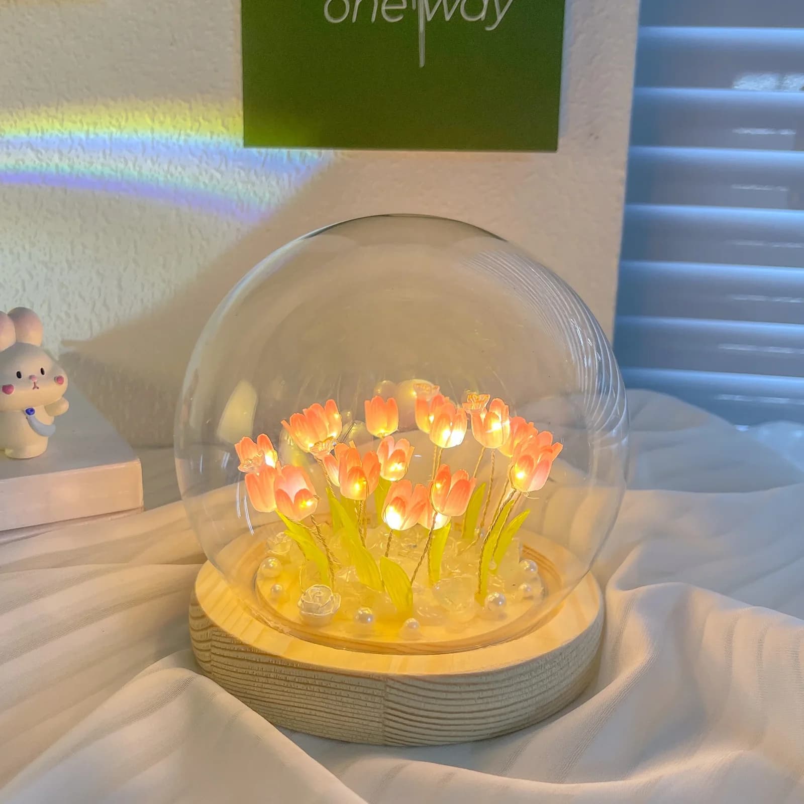 DIY mini tulp nachtlampje kit, handgemaakte woondecoratie
