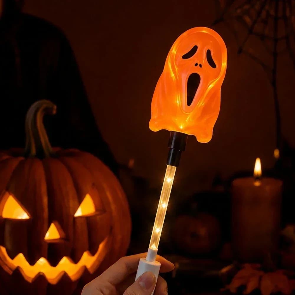 Halloween LED-staf met meerkleurig spook