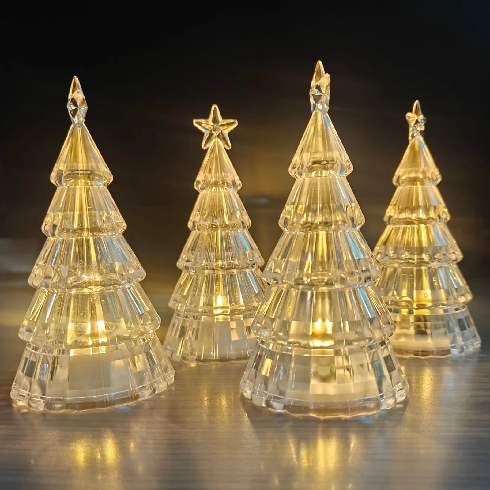 Transparant Acryl Ster Kerstboom Nachtlicht