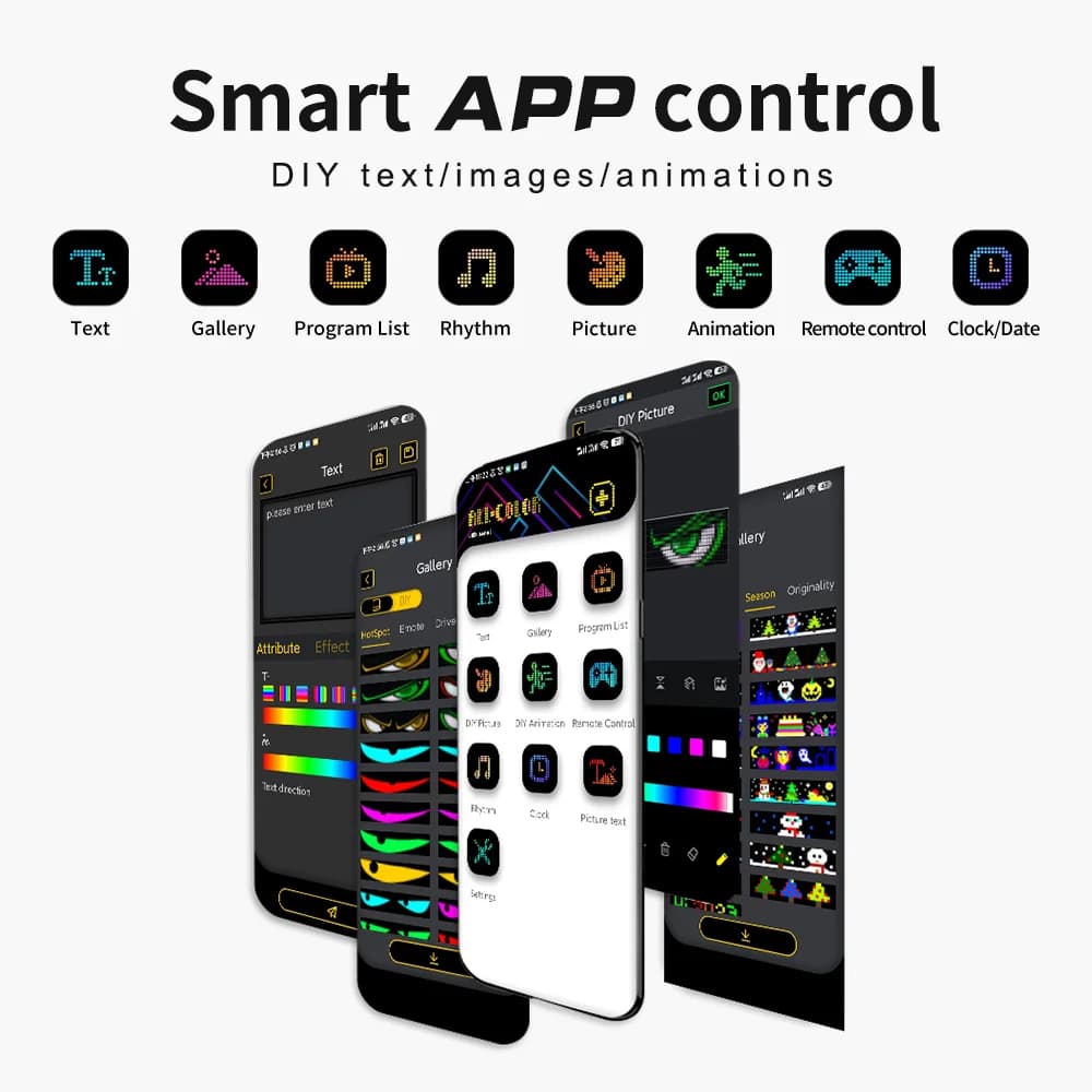 Set van 2 Vouwbaar LED Matrix Paneel Licht met App-bediening