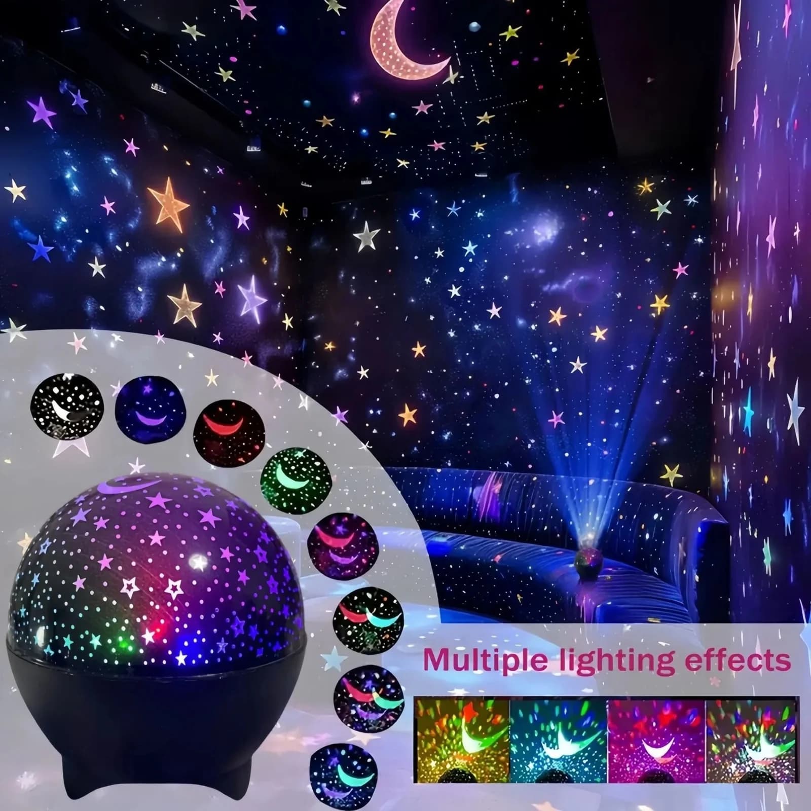 RGB Sterrenhemel Projectorlamp, USB Voeding