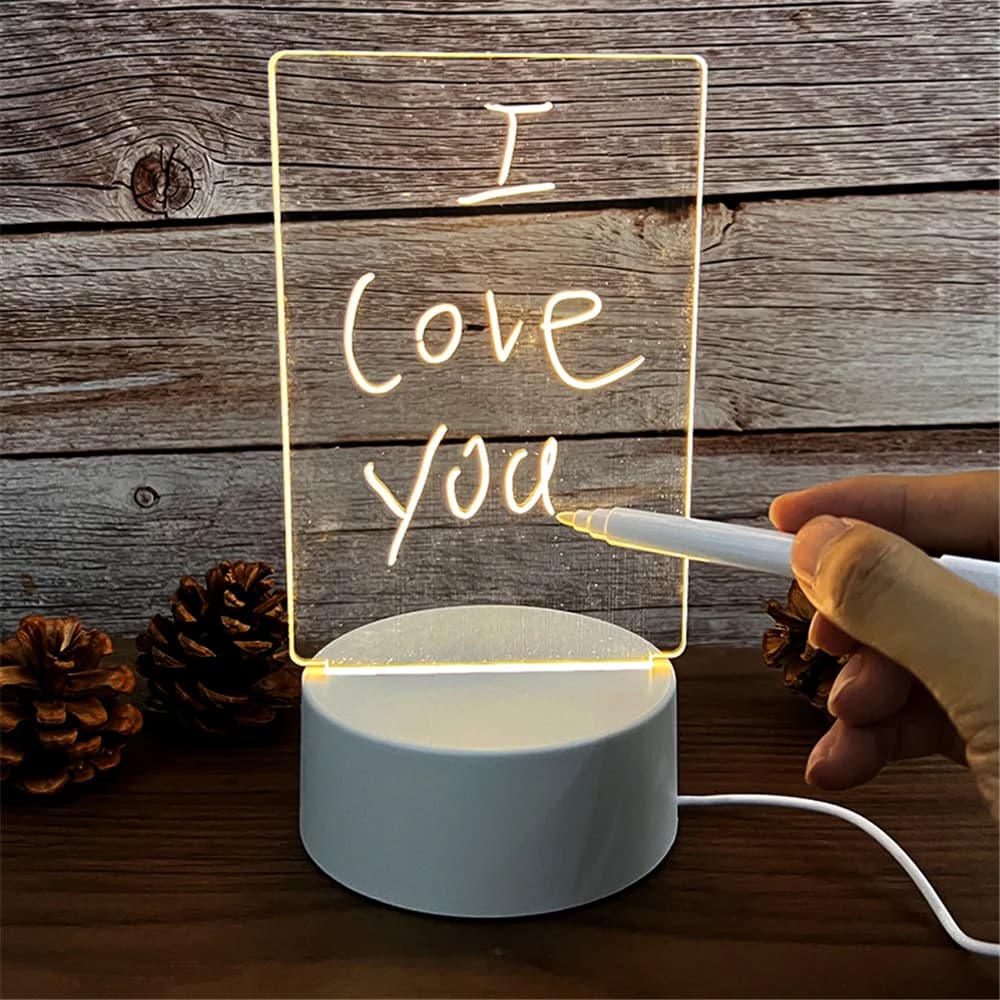 USB Acryl LED Berichtentafel Nachtlamp