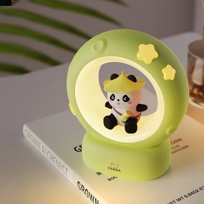 Schattige Panda Maan en Ster oplaadbare nachtlampje