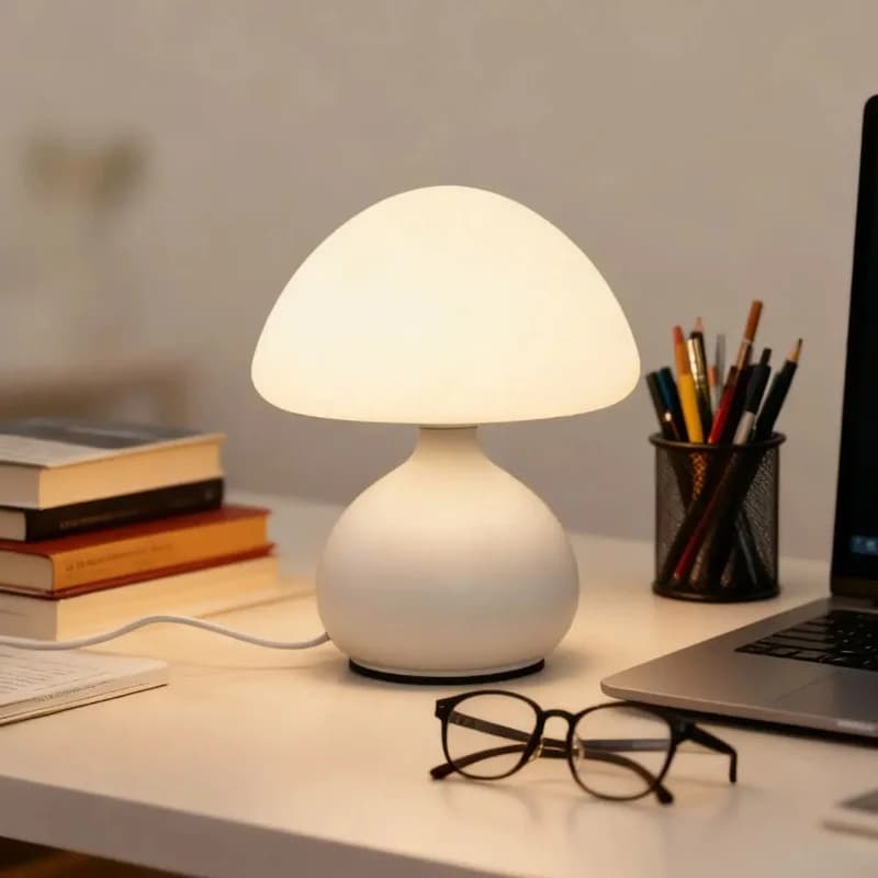 USB LED bureaulamp in paddenstoelvorm, drie kleuren instelbaar
