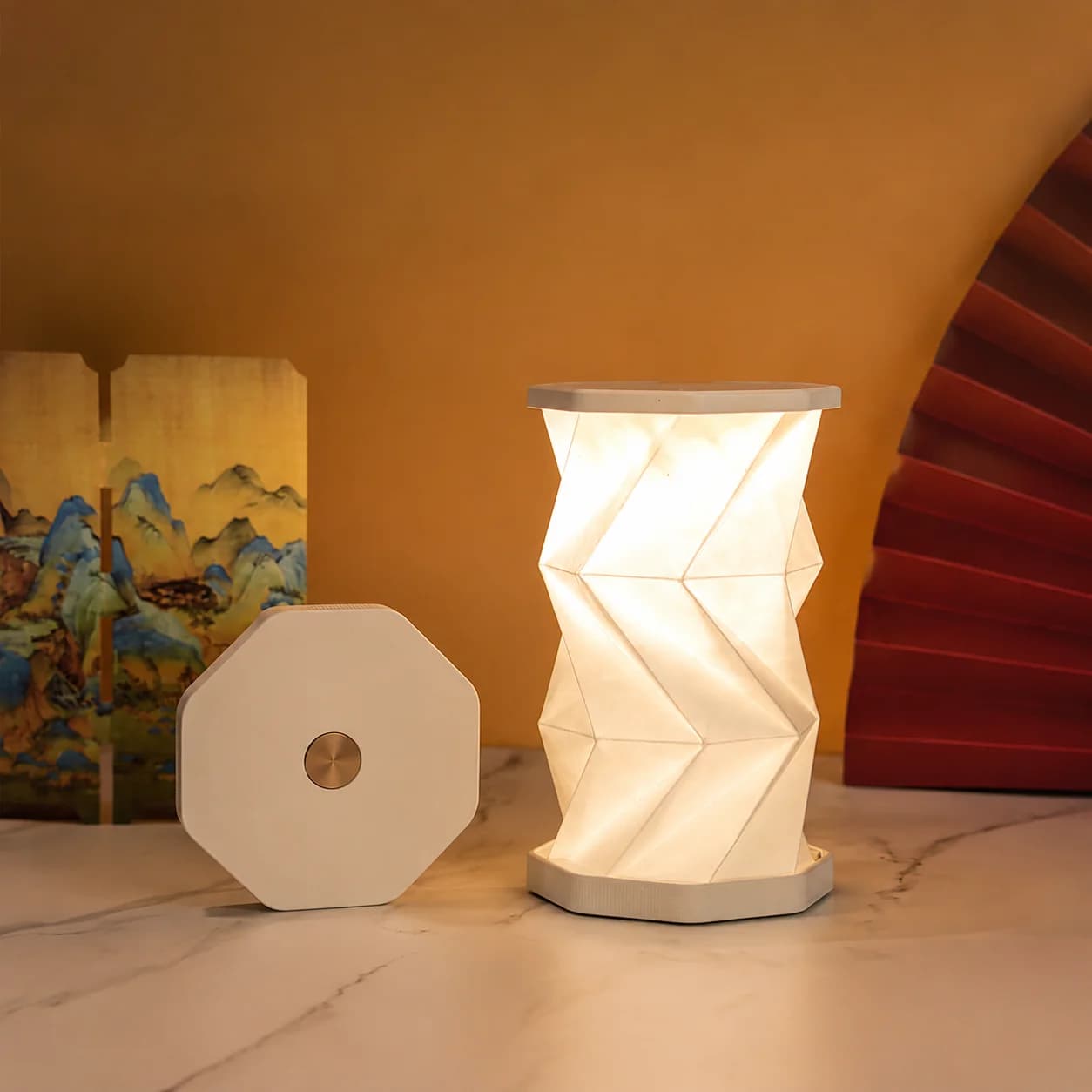 Draagbaar opvouwbaar LED origami nachtlampje, aanraakdimming