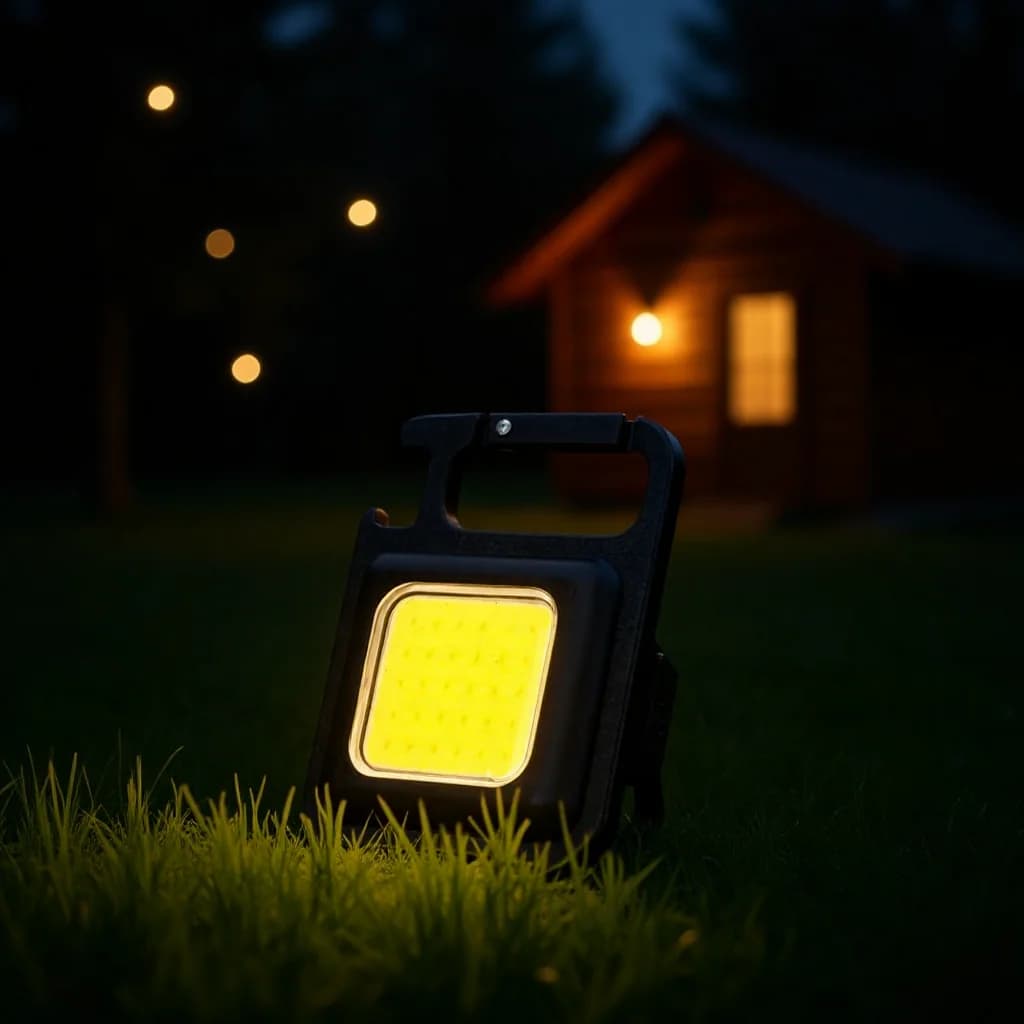 Mini Oplaadbare COB LED Sleutelhanger Zaklamp, Magnetisch