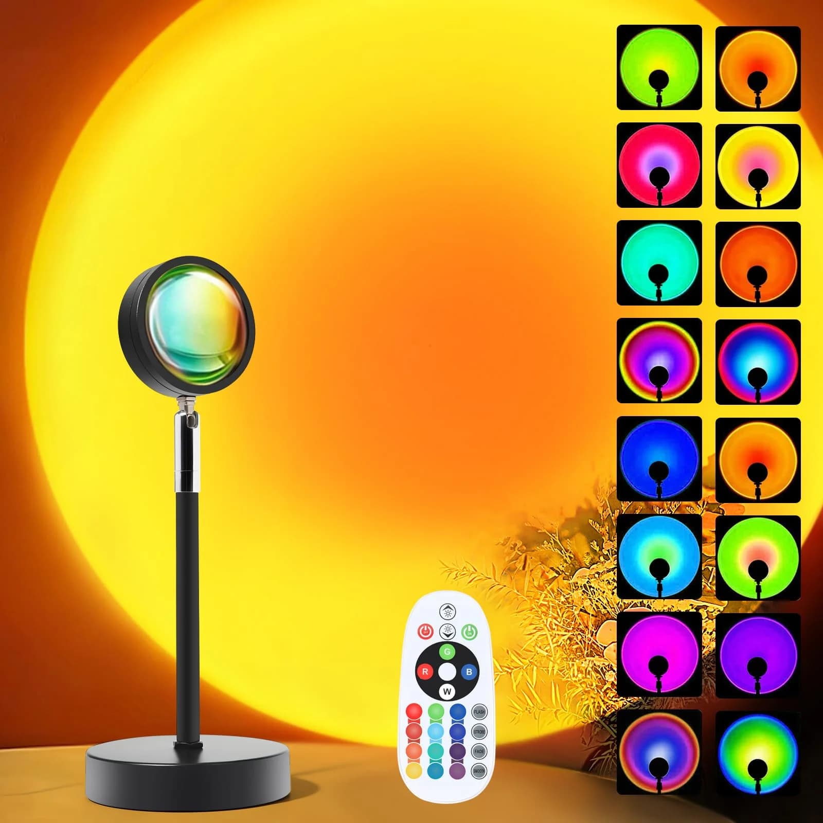 Mini RGB LED Zonsondergang Projectorlamp met Afstandsbediening, USB