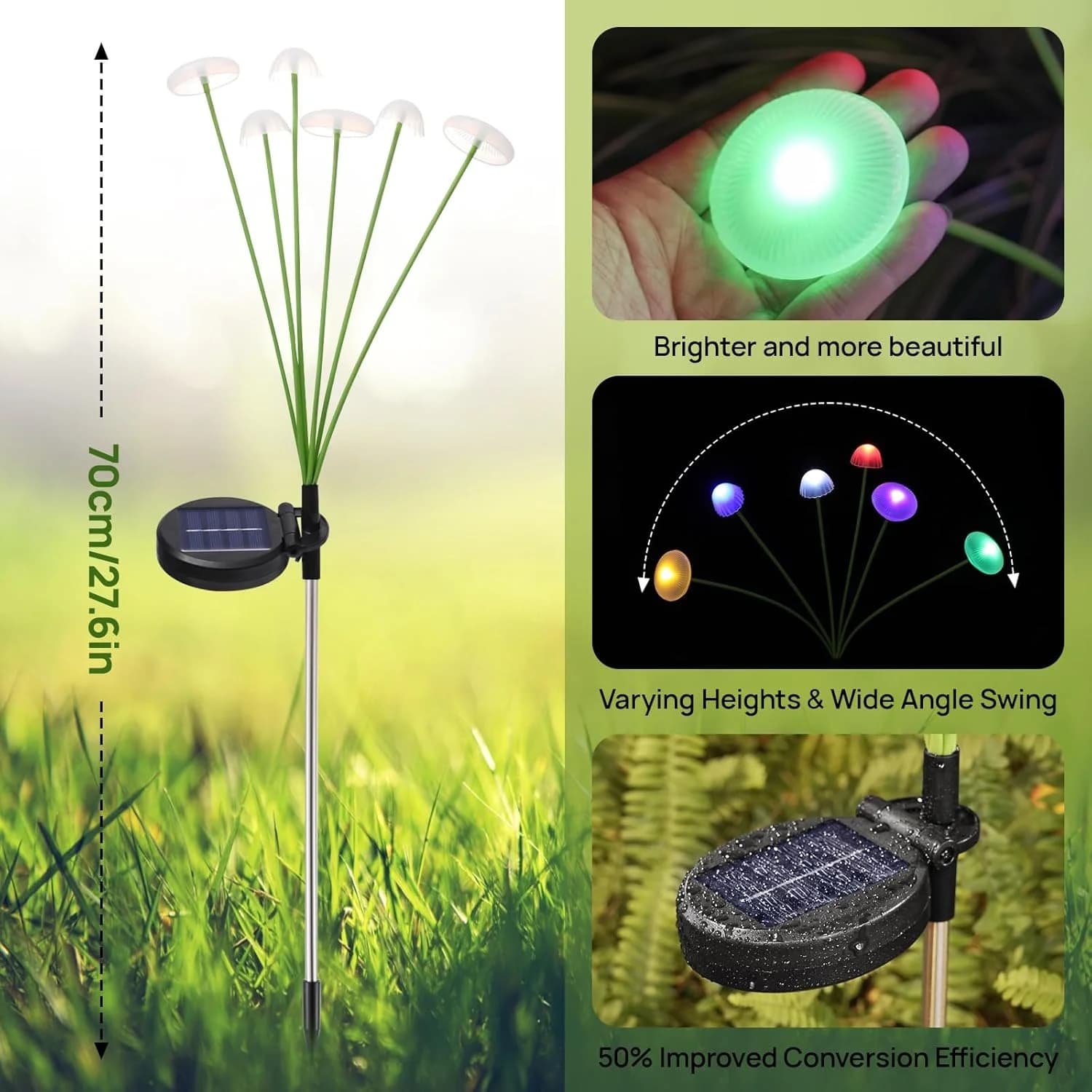 Solar LED Paddenstoel Tuinlamp, Waterdicht