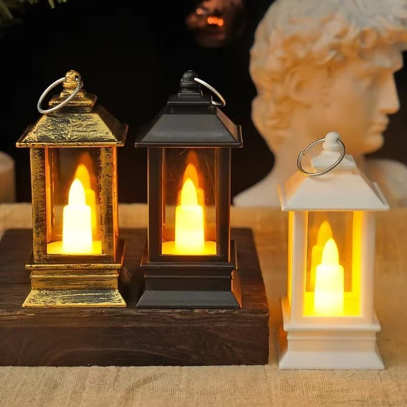 Retro Mini LED Lantaarn Kaars Nachtlicht met Warme Gloed