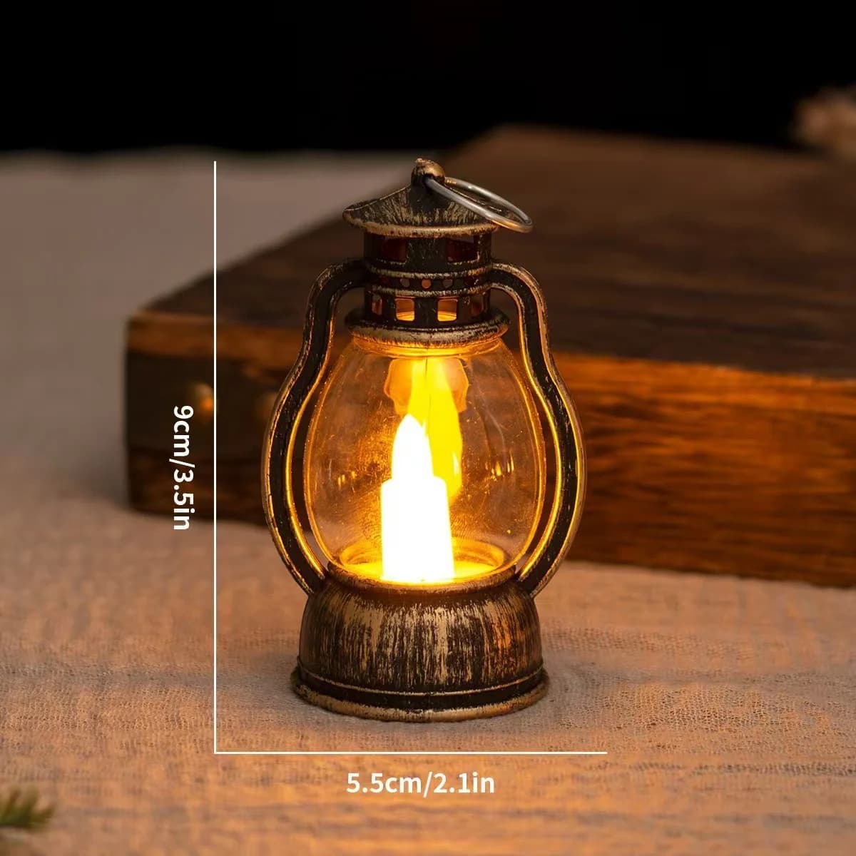 Mini vintage LED-kaarslantaarn nachtlampje