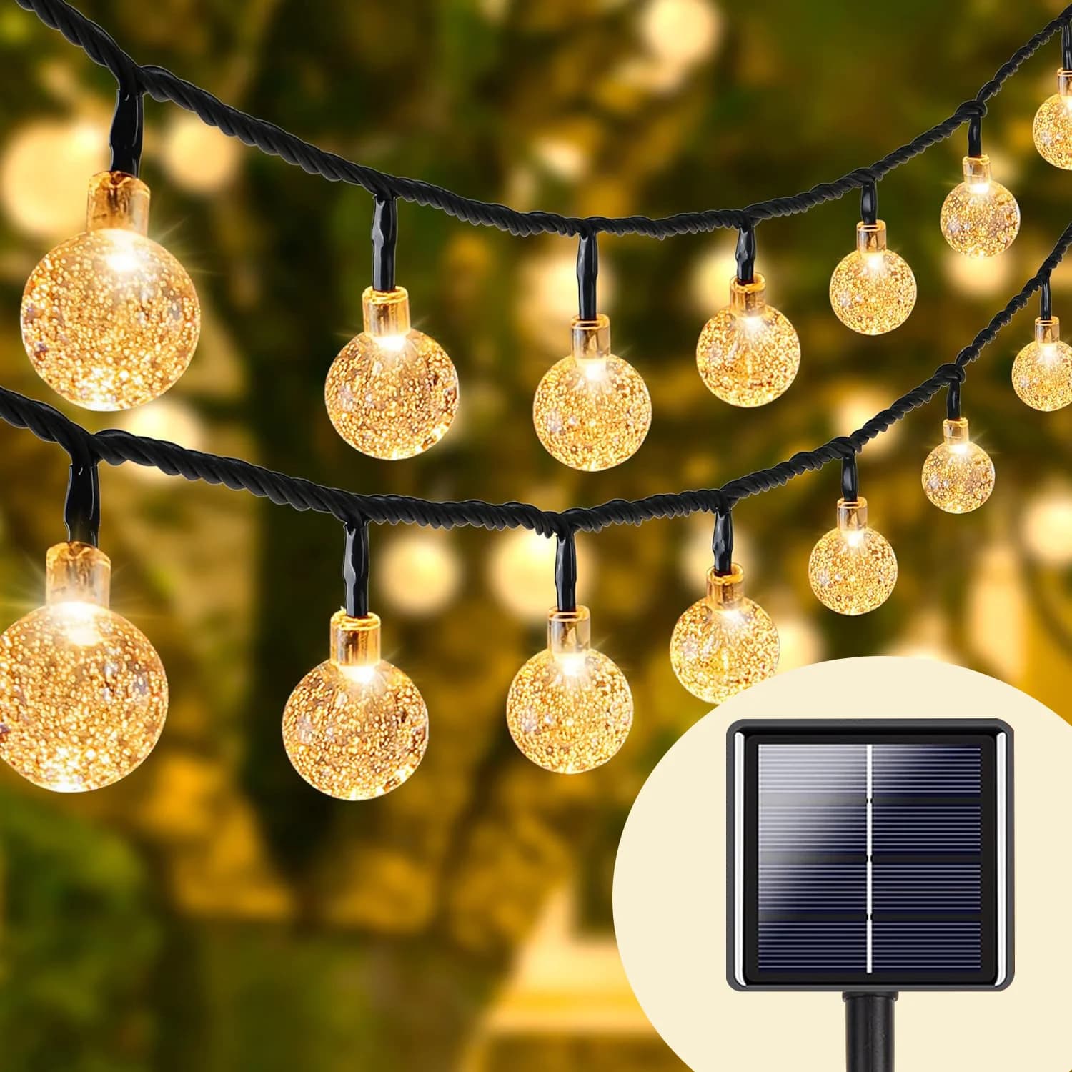 Solar Kristallen Bolletjes Slingerlampen, Warm Wit Buiten